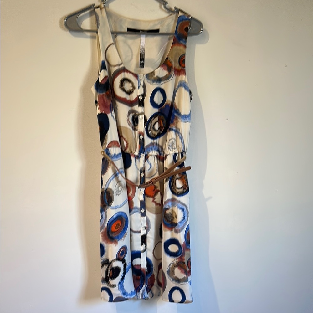 Kensie Blue Cream Sheath Midi Dress